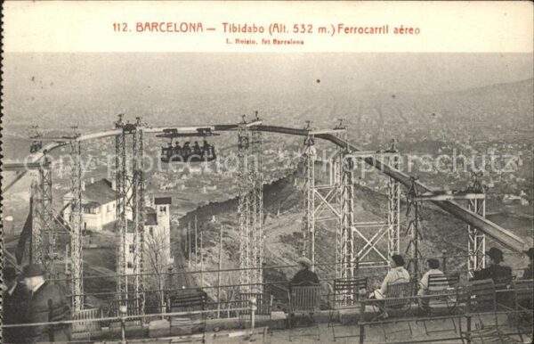 Barcelona Cataluna Tibidabo Ferrocarril aereo Freizeitpark