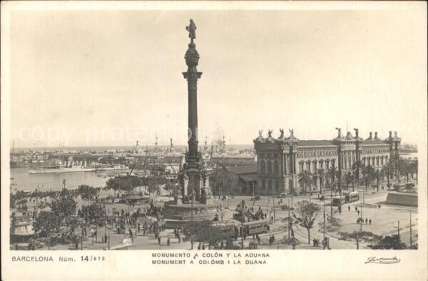 Barcelona Cataluna Monumento a Colon y la Aduana
