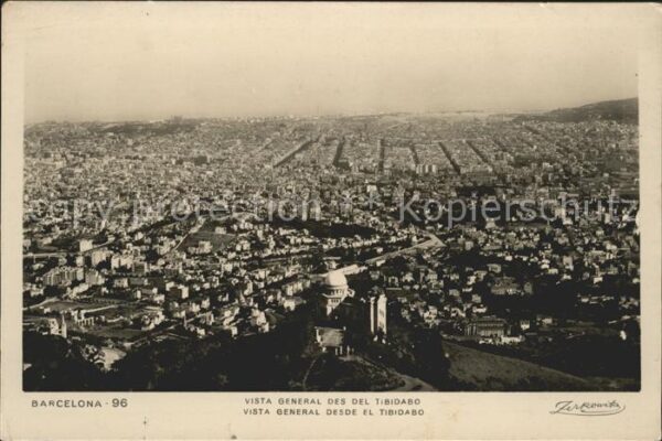 Barcelona Cataluna Vista general desde el Tibidabo