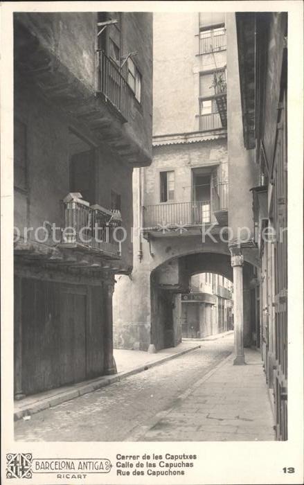Barcelona Cataluna Antiga Calle de las Capuchas