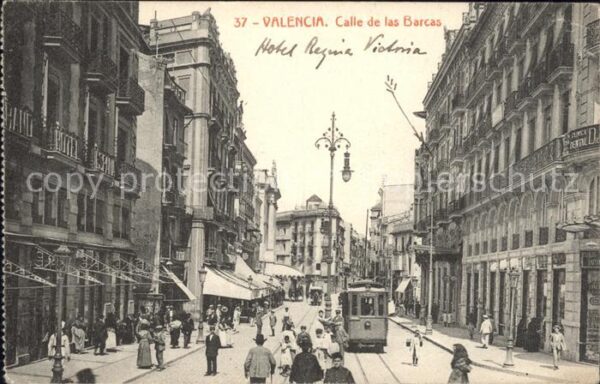 Valencia Valenciana Calle de las Barcas Tranvia