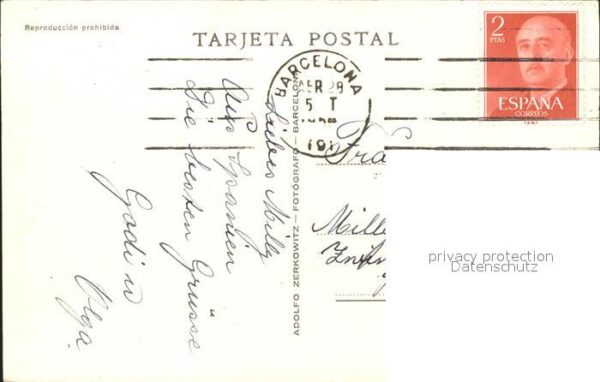 Barcelona Cataluna Montjuich y Estacion Maritima Dampfer – Bild 2