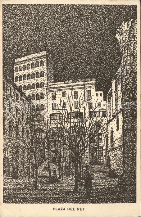 Barcelona Cataluna Plaza del Rey Künstlerkarte Felix Büttn