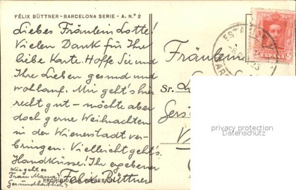 Barcelona Cataluna Plaza del Rey Künstlerkarte Felix Büttn – Bild 2