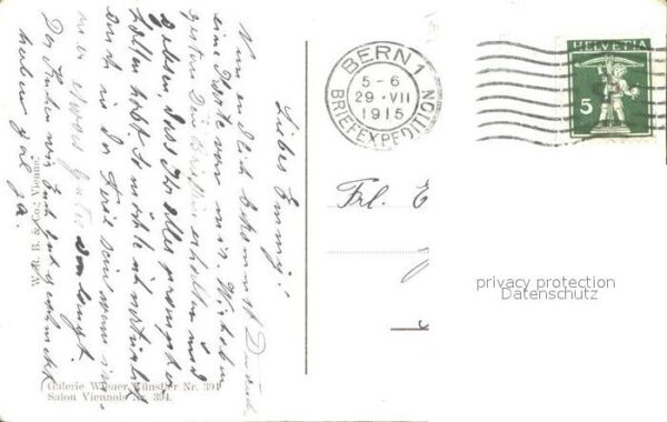 Verlag Galerie Wiener Kuenstler Nr. 394 Carl Zewy In fremder Heimat Kind Tr – Bild 2