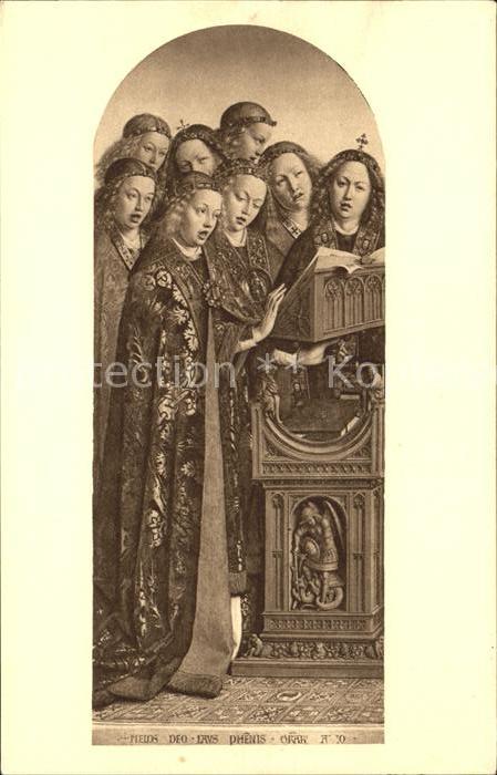 Kuenstlerkarte Hubert et Jan van Eyck Les Anges chante