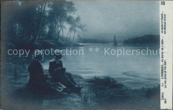 Kuenstlerkarte G. Maroniez Au bord de l'Odet Nr. 2817