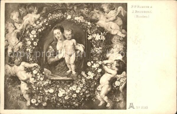 Verlag Ackermann Kuenstlerpostkarte Nr. 2193 Madonna P. P. Rubens J. Brueghel