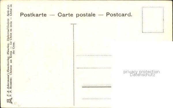 Verlag Ackermann Kuenstlerpostkarte Nr. 2195 P.P. Rubens Christ on the Cross Je – Bild 2