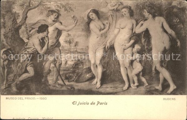 Kuenstlerkarte Rubens El juicio de Paris Museo del Pra