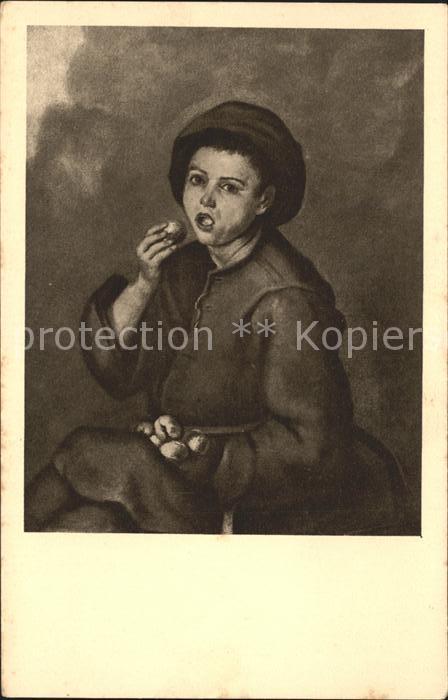 Kuenstlerkarte Barth. Est. Murillo Der Pfirsichesser N