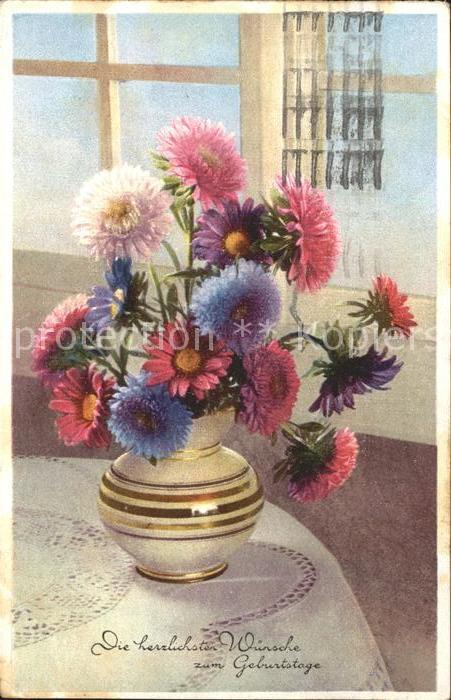 Geburtstag Dahlien Margeriten Vase