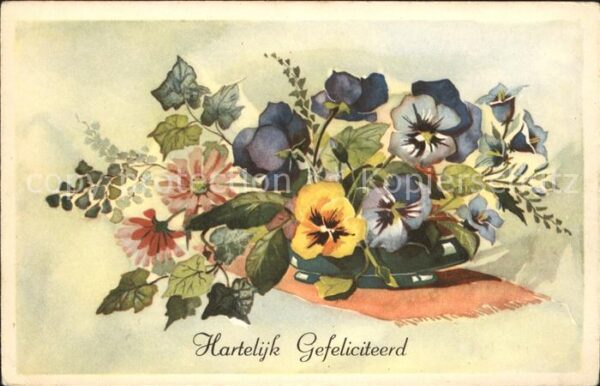 Geburtstag Stiefmütterchen Margeriten