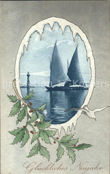 Verlag GJG Nr. 404 Segelboot Leuchtturm Möwe Stechpalm