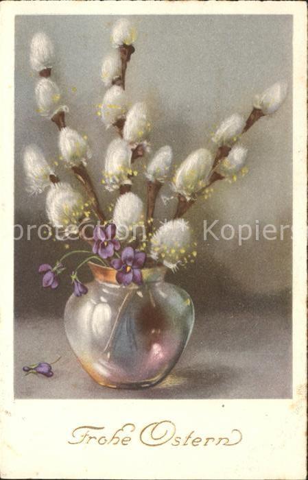 Ostern Easter Paques Veilchen Weidenkätzchen