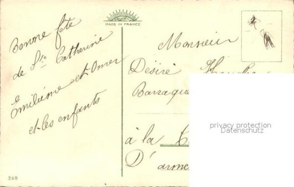 Rosen Vergissmeinnicht Bonne Fete Litho – Bild 2