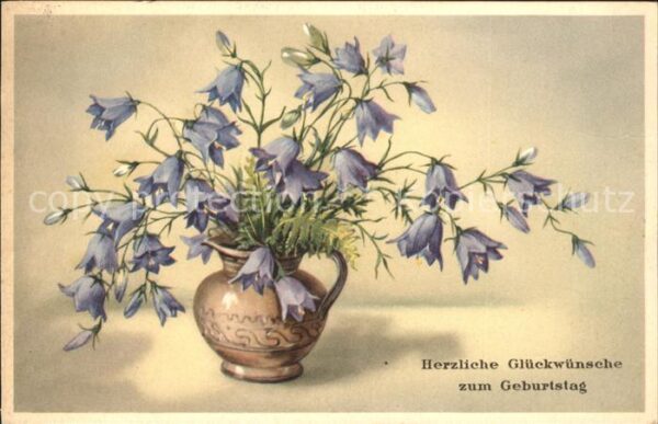 Geburtstag Glückwunsch Glockenblumen Vase