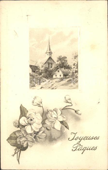 Ostern Easter Paques Rosen Kirche Litho