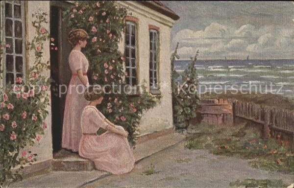 Kuenstlerkarte L. Mogelgaard Rote Rosen