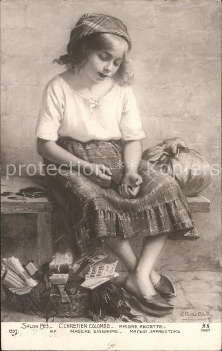 Kinder Child Enfants Verkäuferin C. Chretien Colombe Maigre