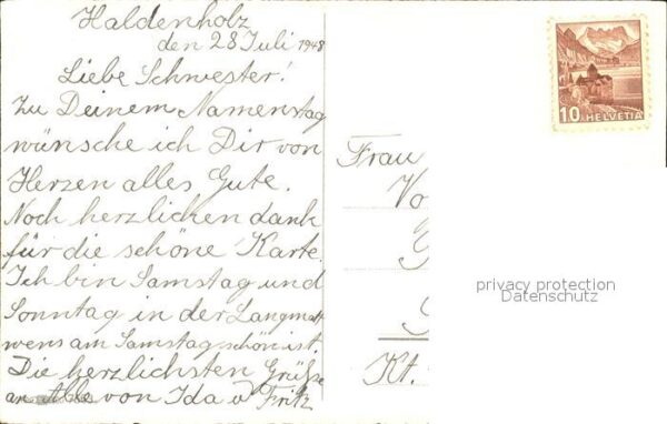 Namenstag Namenskarte Rosen Vergissmeinnicht – Bild 2