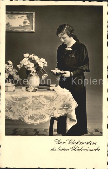 Foto Amag Nr. 65891/1 Konfirmation Mädchen Bibel Blum
