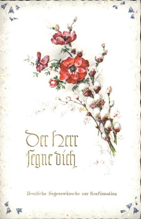Konfirmation Glückwunsch Weidenkätzchen Blumen