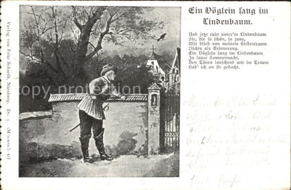 Liederkarte Ein Vöglein sang im Lindenbaum