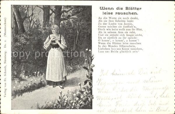 Liederkarte Wenn die Blätter leise rauschen