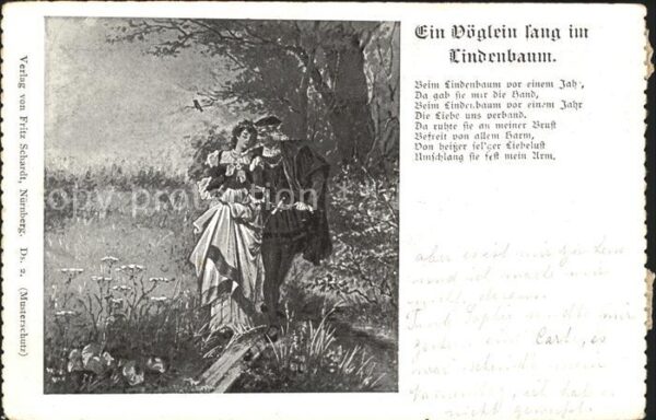 Liederkarte Ein Vöglein sang im Lindenbaum