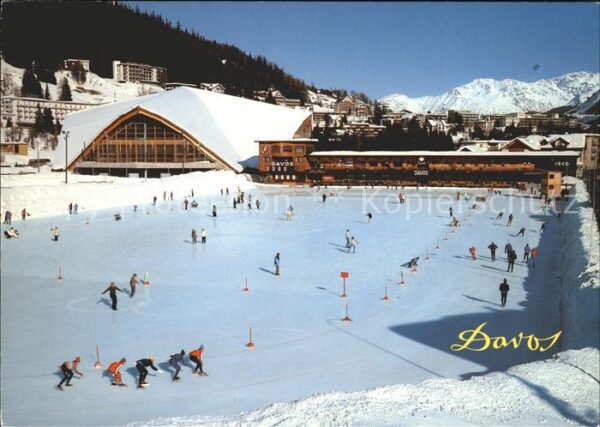 Schlittschuhlaufen Eislaufen Davos Natureisbahn Eissporthalle