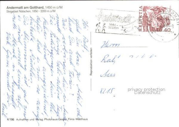 Eisenbahn Andermatt am Gotthard Skigebiet Nätsche – Bild 2
