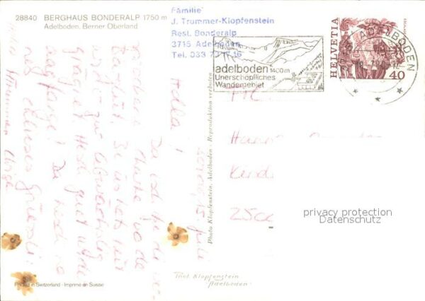 Alphorn Alphornbläser Berghaus Bonderalp Adelbo – Bild 2