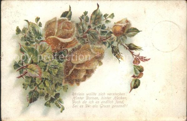 Rosen Litho Gedicht
