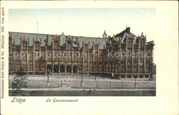 Verlag Braun Nr. 2862 Liege Le Gouvernement Goldfenster