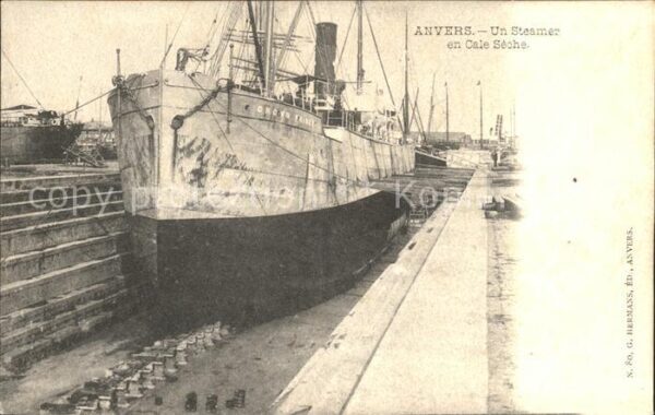 Dampfer Oceanliner Anvers Steamer Cale Seche