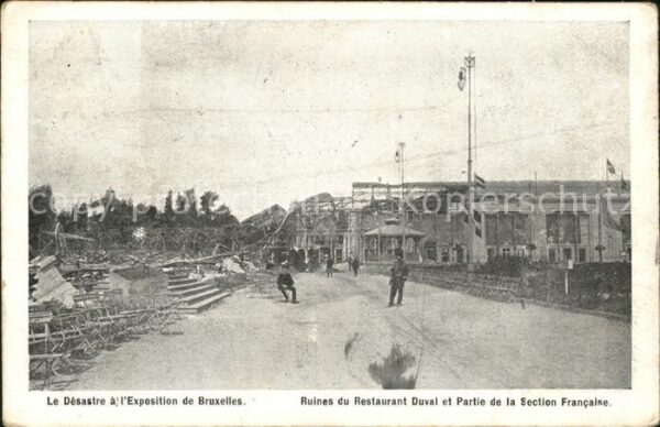 Exposition Universelle Bruxelles 1910 Desastre Ruines du Restaurant Duval Sec