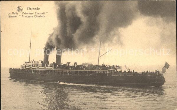 Dampfer Binnenschifffahrt La Malle Princesse Elisabeth Ostende