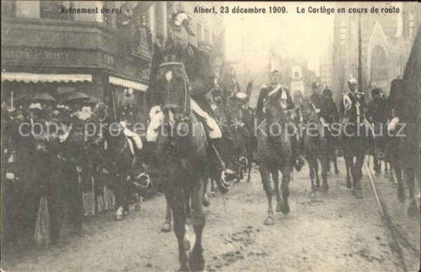 Adel Belgien Albert I. Avenement Cortege en cours de