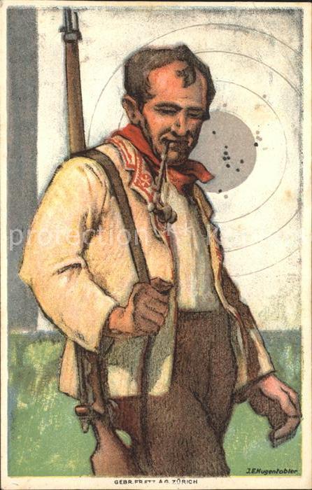 Schuetzensport Schweiz Pfeife Litho J.E. Hugentobler