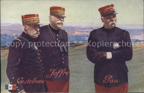 Generaele Frankreich Castelnau Joffre Pau