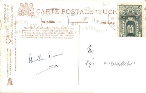 Verlag Tucks Oilette Nr. 92 Serie 135 Monte-Carlo Les Terrasses – Bild 2