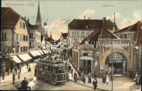 Strassenbahn Mülhausen im Elsass Jungentor