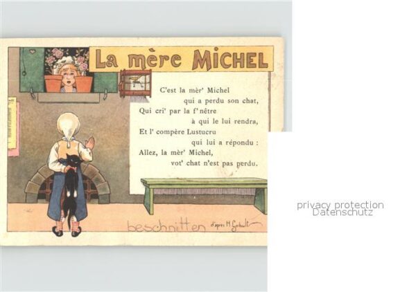 Liederkarte La Mere Michel Werbung Alcool de Menthe – Bild 2