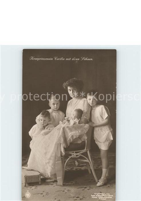 Adel Preussen Kronprinzessin Cecilie mit Söhnen