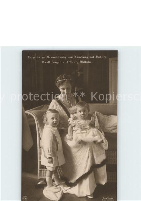 Adel Preussen Prinzessin Viktoria Luise mit Söhnen Er