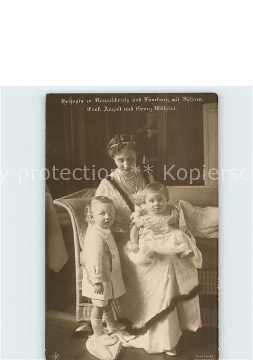 Adel Preussen Prinzessin Viktoria Luise mit Söhnen Er