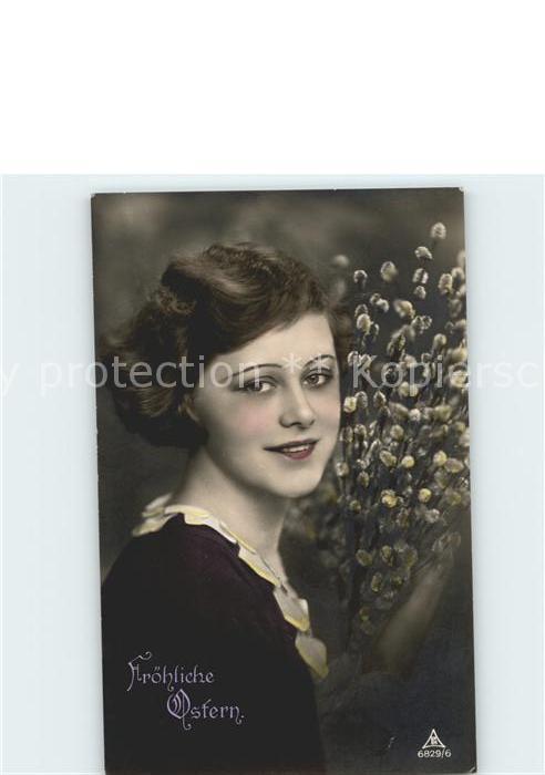 Foto PH Nr. 6829/6 Pfingsten Frau Weidenkätzchen