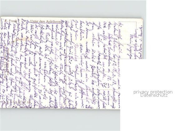 Kuenstlerkarte E. Frank Unter dem Apfelbaum Nr. 231 Pa – Bild 2