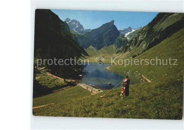 Alphorn Alphornbläser Seealpsee Sennenbub